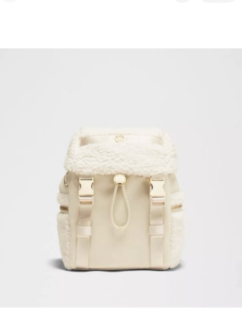 NWOT lululemon athletica Cream Sherpa Trim Backpack